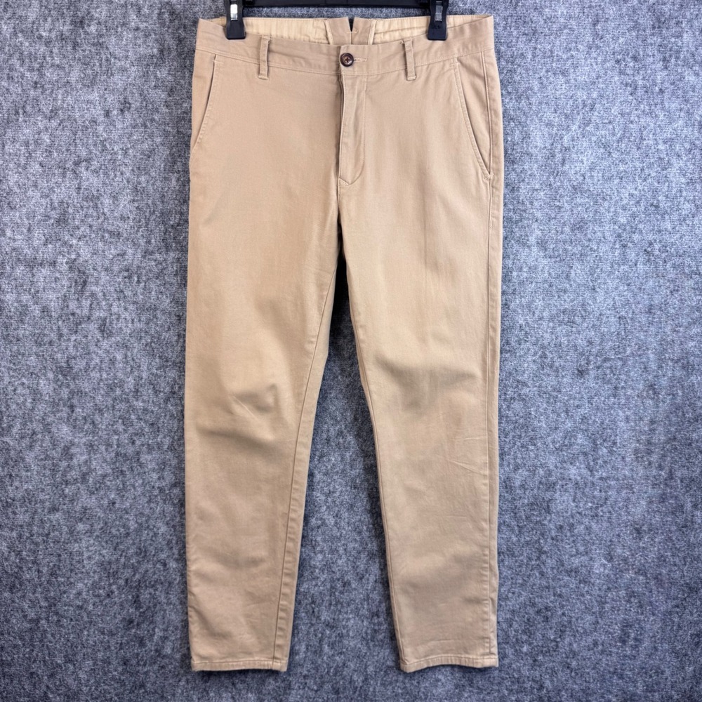 Mott & Bow Charles Khaki Twill Chino Pants Mens 30x30‎ Slim Fit Stretch Tan